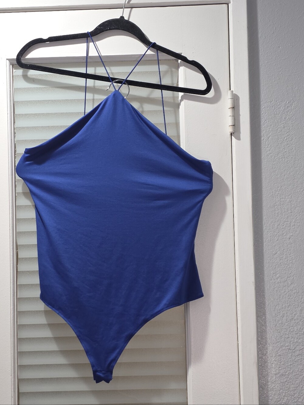 H&M Royal Blue Halter Bodysuit with Ring Detail